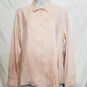 Vintage Blouse Nordstrom Womens Tailored Clothing 70s 80s Silk Peach Color
